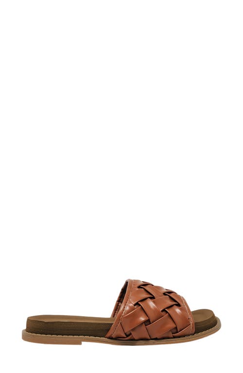 Gaahuu Woven Slide Sandal In Brown