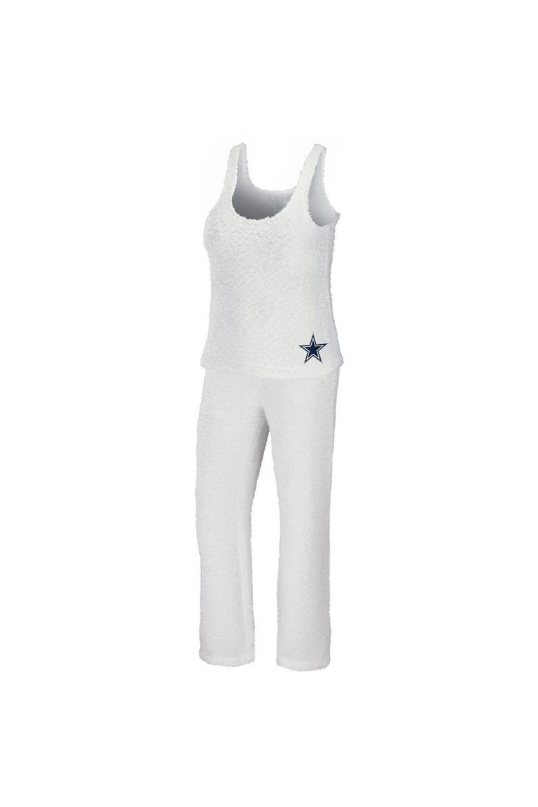 Women's WEAR by Erin Andrews Cream Dallas Cowboys Plus Size Cozy Scoop Neck Tank Top & Pants Set, Main, color, Cream
