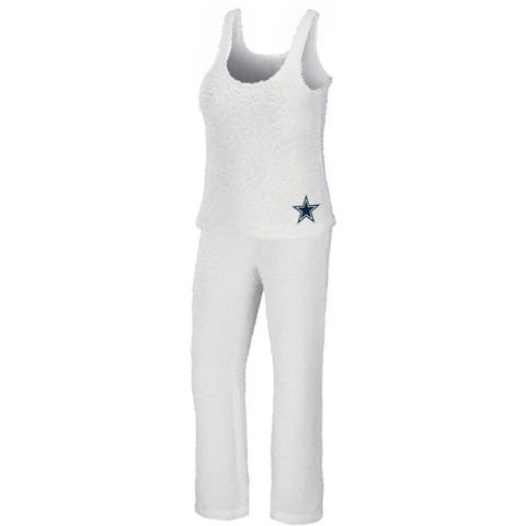 Women's WEAR by Erin Andrews Cream Dallas Cowboys Plus Size Cozy Scoop Neck Tank Top & Pants Set