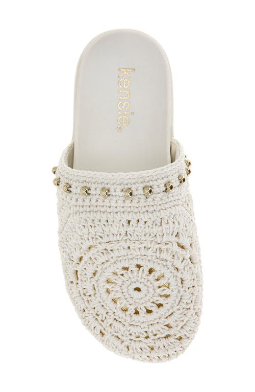 Kensie Paislee Raffia Mule In Natural Crochet