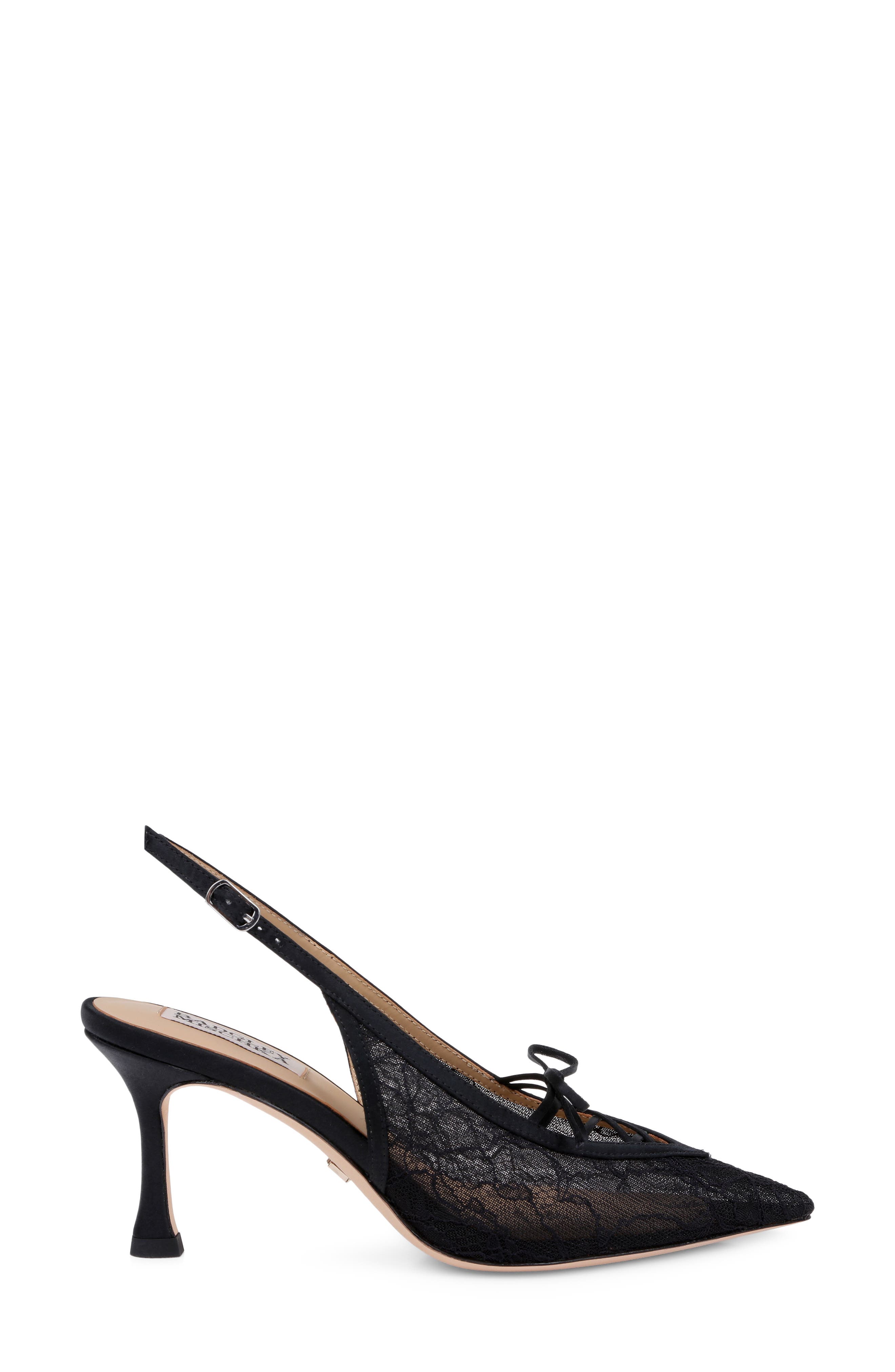 Raine Slingback Pointed Toe Pump, Alternate, color, BLACK LACE