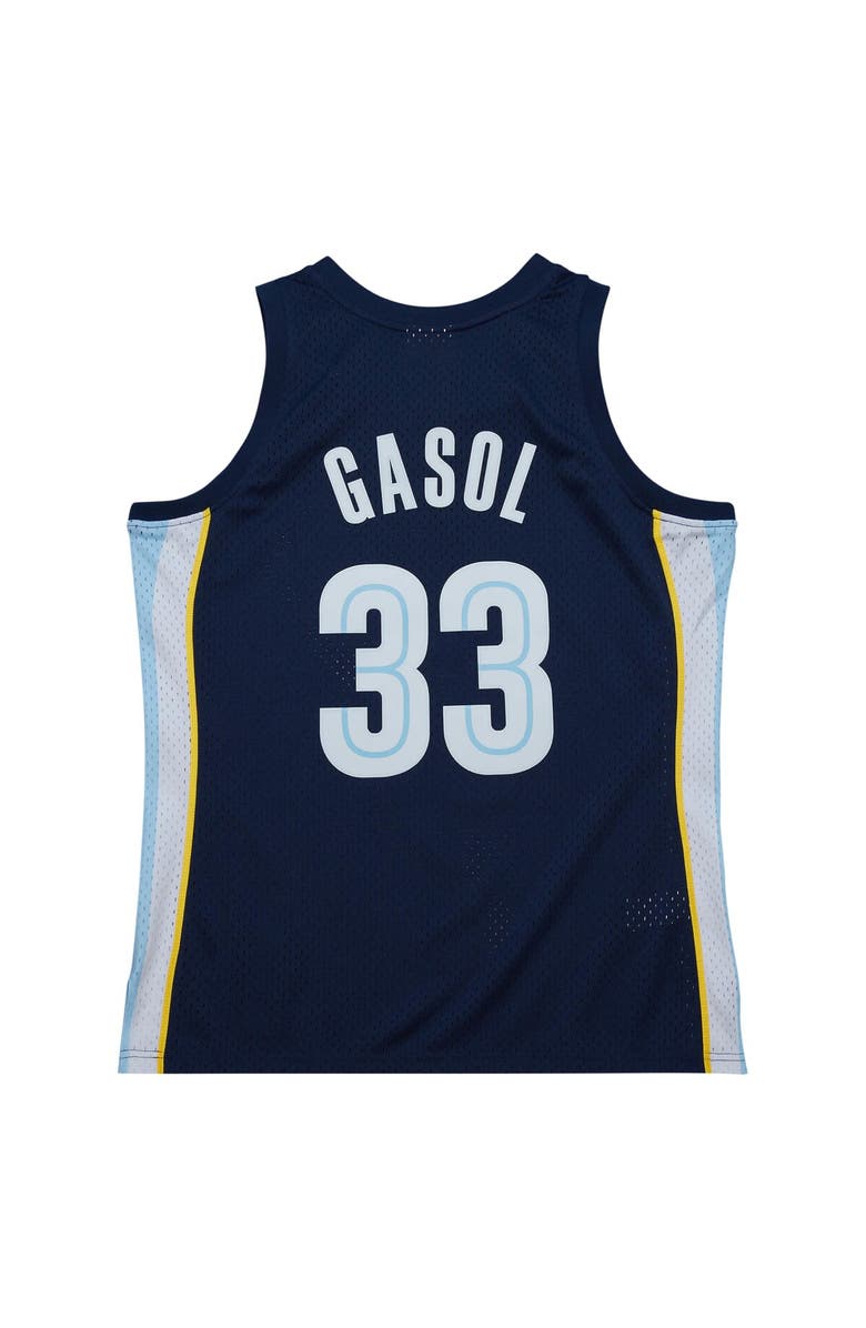 Mitchell & Ness Men's Mitchell & Ness Marc Gasol Navy Memphis Grizzlies  2008/09 Hardwood Classics Swingman Throwback Jersey, Alternate, color, 