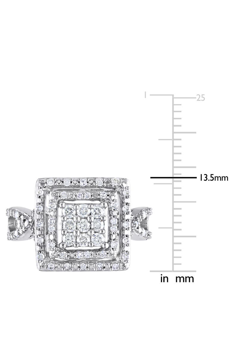Julianna B. Diamond Princess-cut Halo Engagement Ring 10k, Alternate, color, 10K White Gold
