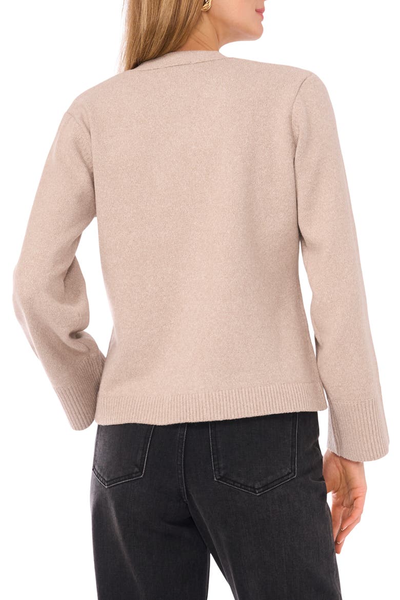 V-Neck Button Front Cardigan, Alternate, color, LIGHT HEATHER TAUPE