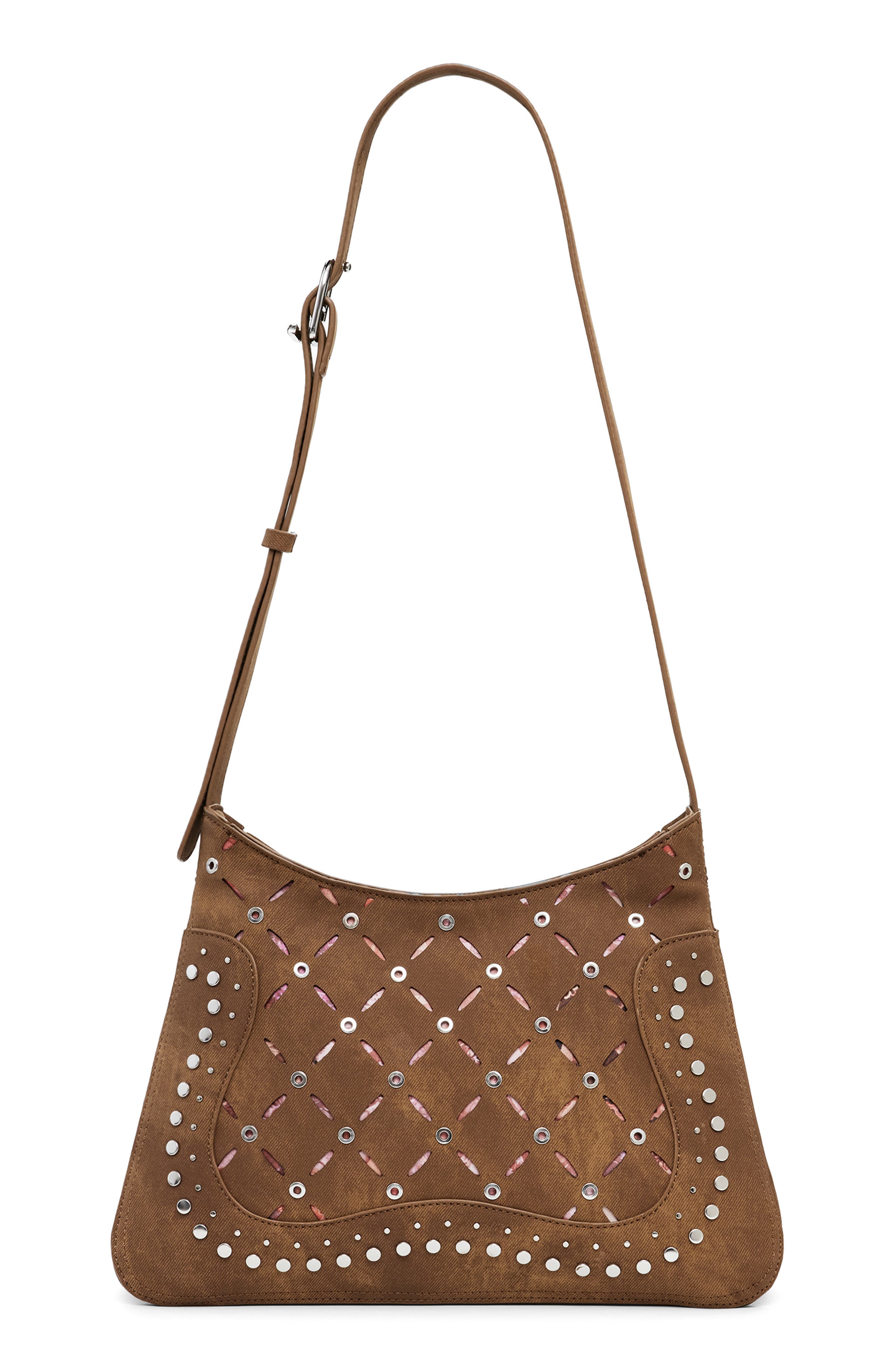 Desigual Faux Leather Crossbody Bag, Alternate, color, Camel