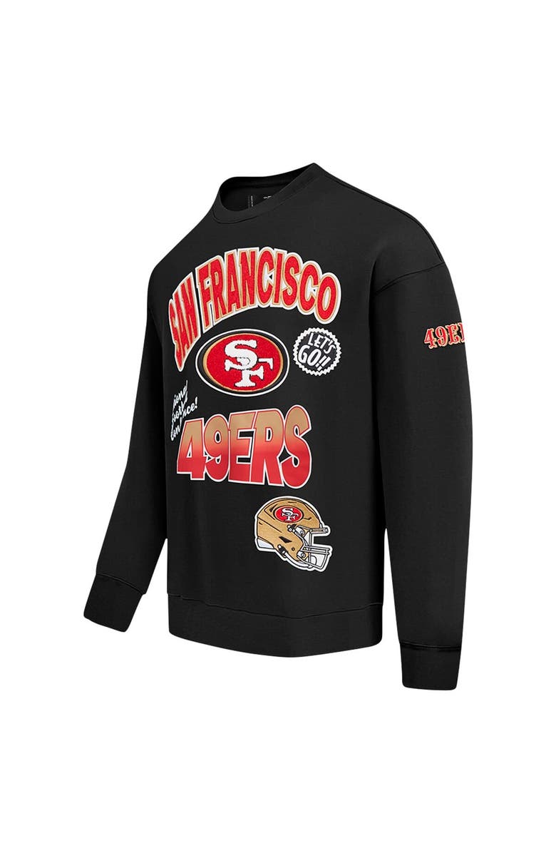 PRO STANDARD Men's Pro Standard Black San Francisco 49ers Turn It Up Drop Shoulder Pullover Sweatshirt, Alternate, color, Black