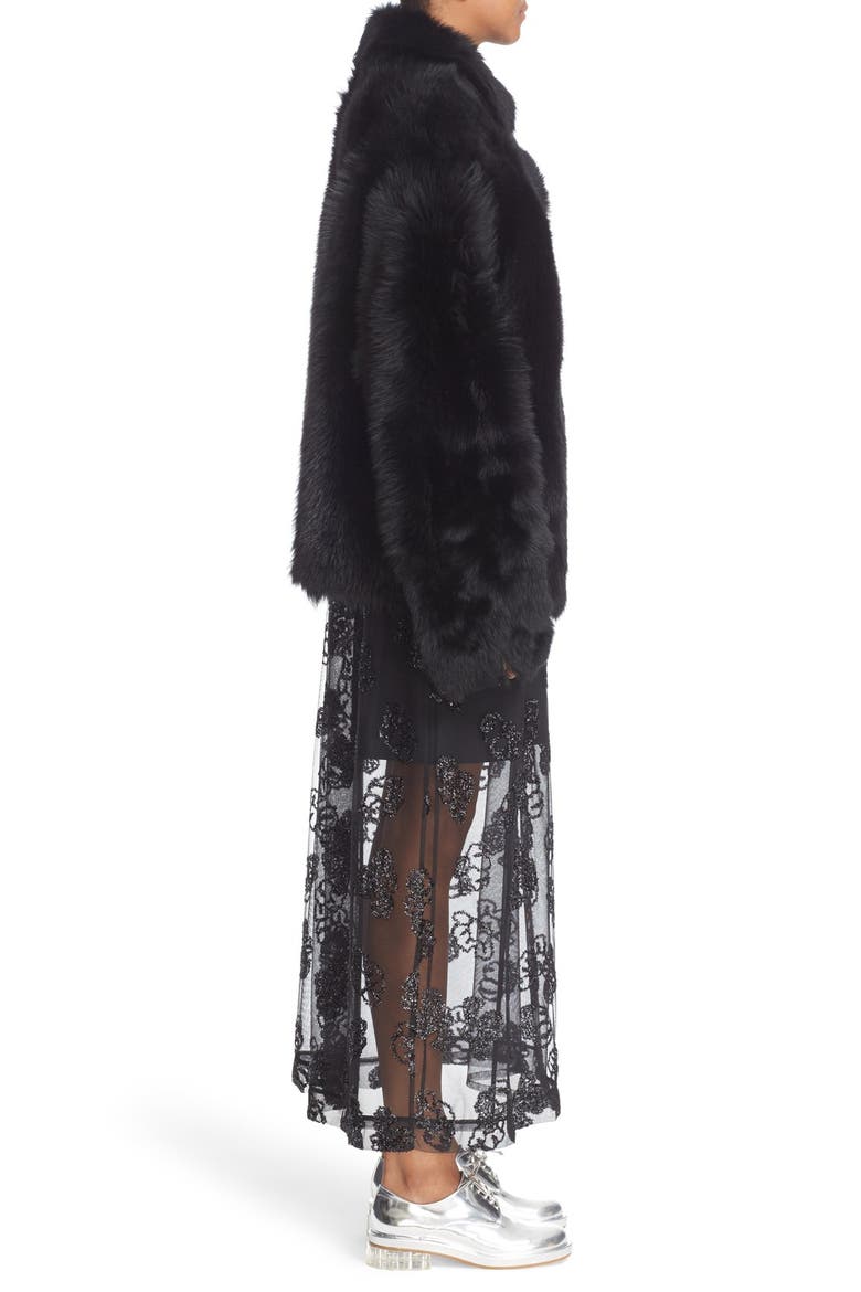 Genuine Shearling Jacket, Alternate, color, BLACK