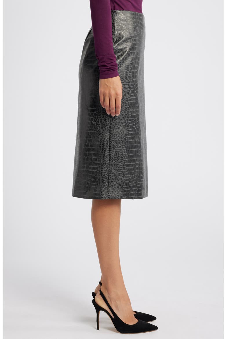 Skimmer Faux Leather Skirt, Alternate, color, NIGHT FALL