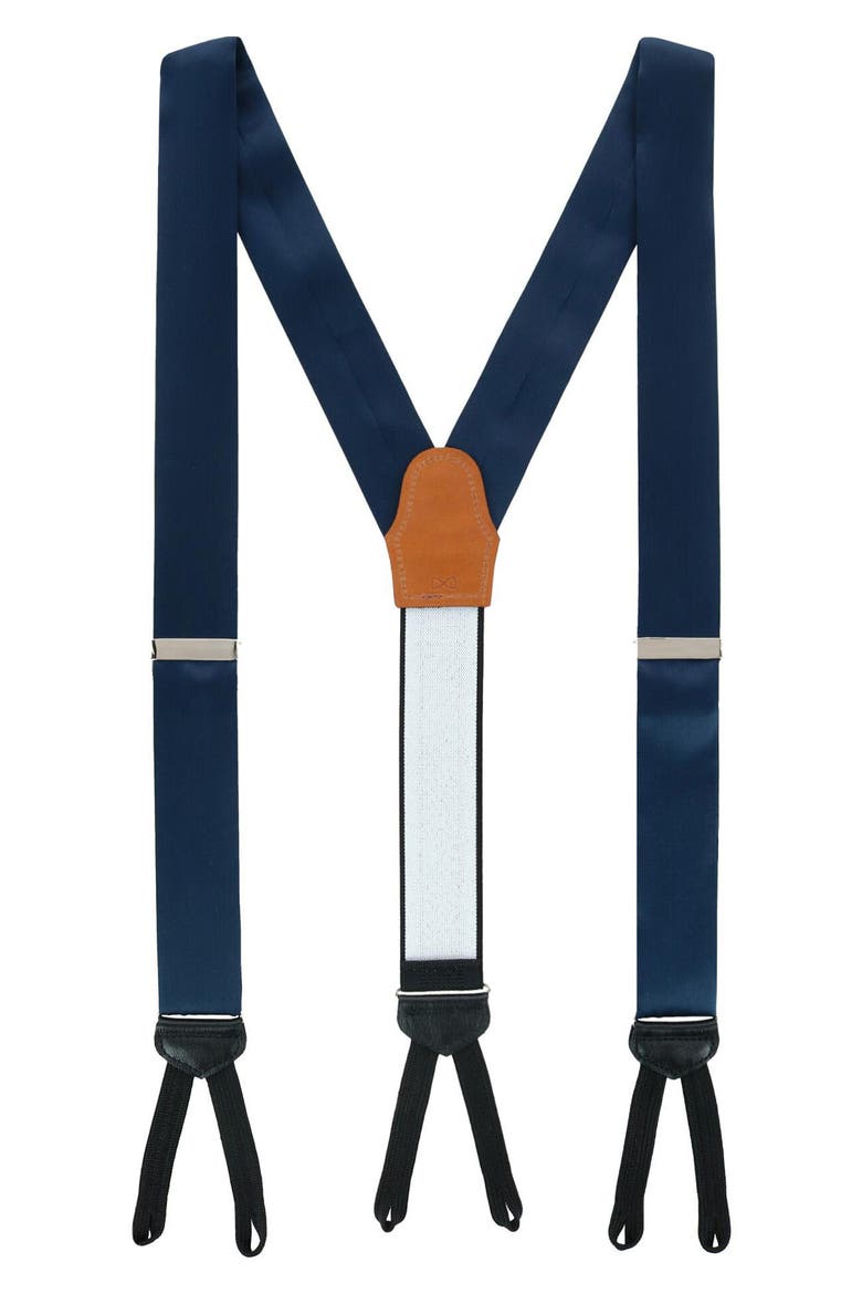 Sutton Silk Formal Suspenders, Main, color, NAVY