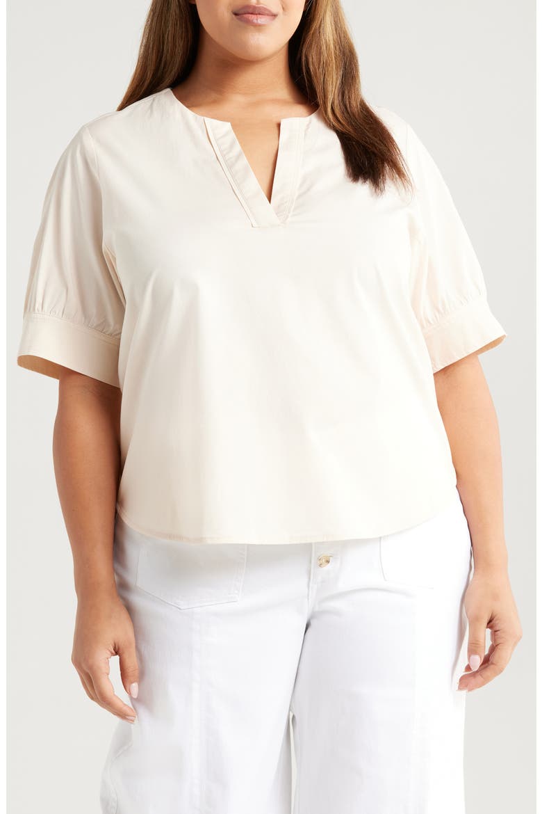 Cuffed Elbow Sleeve Top, Main, color, STONE