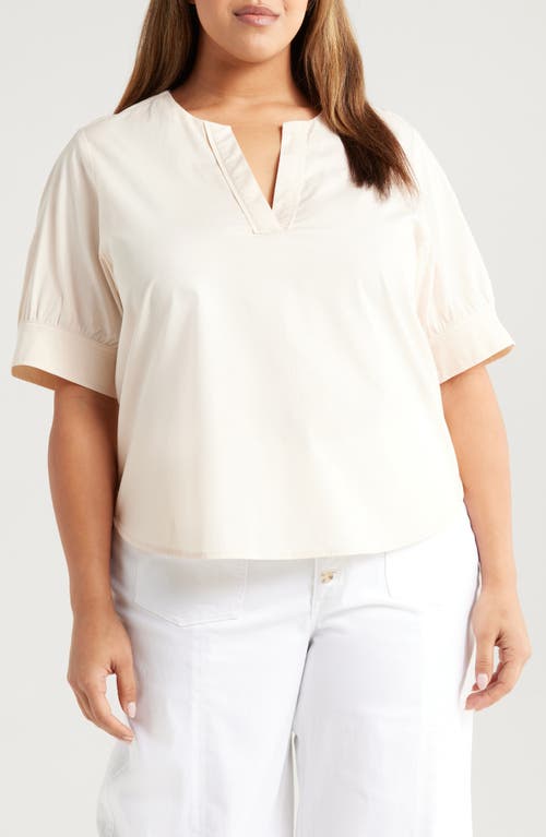 Wit & Wisdom Cuffed Elbow Sleeve Top In Stone
