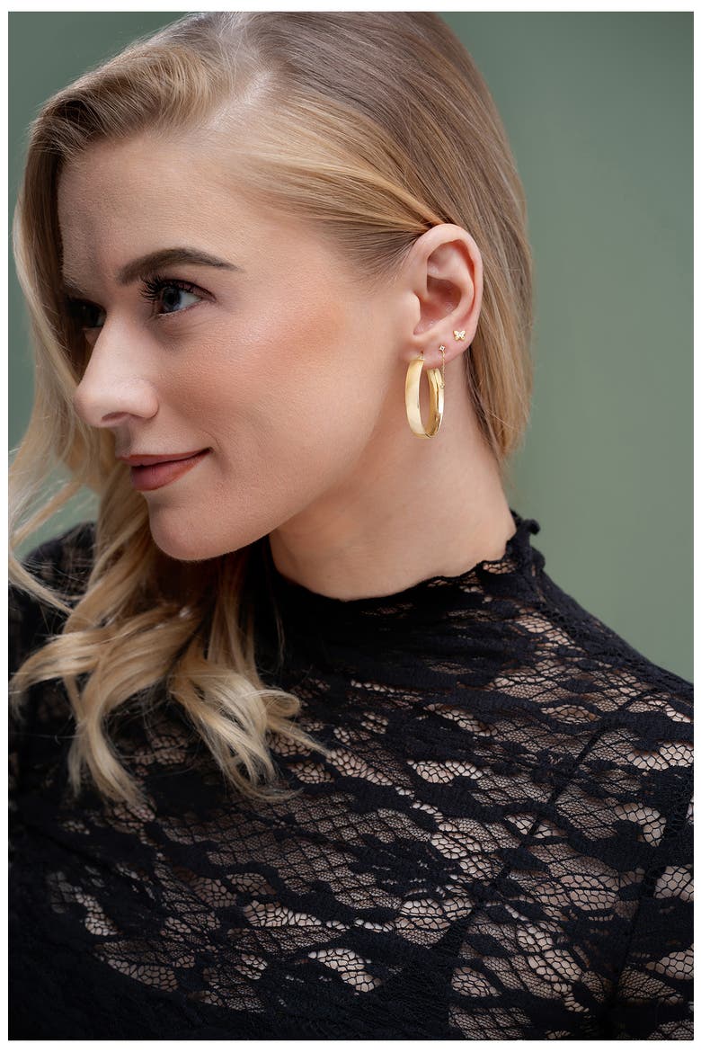 14K Gold Hoop Earrings (Nordstrom Exclusive), Alternate, color, 14K YELLOW GOLD
