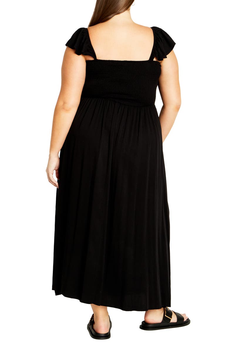 Tiarne Smocked Maxi Dress, Alternate, color, BLACK