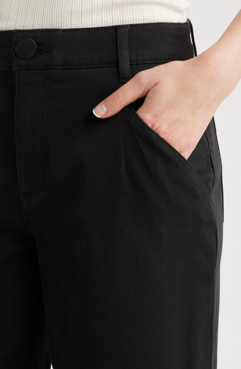 Wit & Wisdom Wyatt Skyrise Crop Wide Leg Twill Pants, Alternate, color, Black