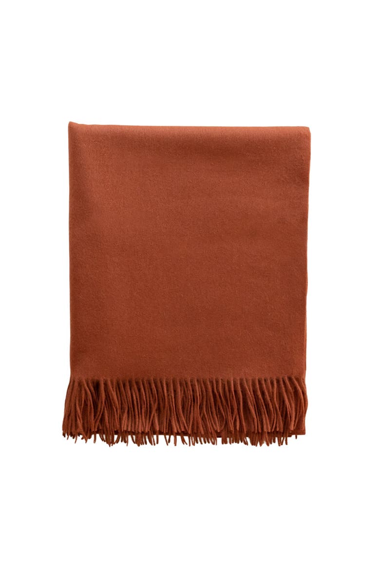 Lambswool Throw Blanket, Main, color, Rust Melange
