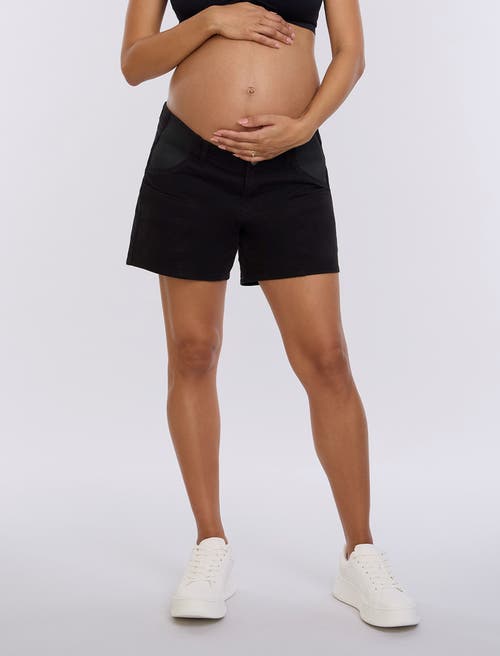 Motherhood Maternity Under The Belly Utility Maternity Short In Black