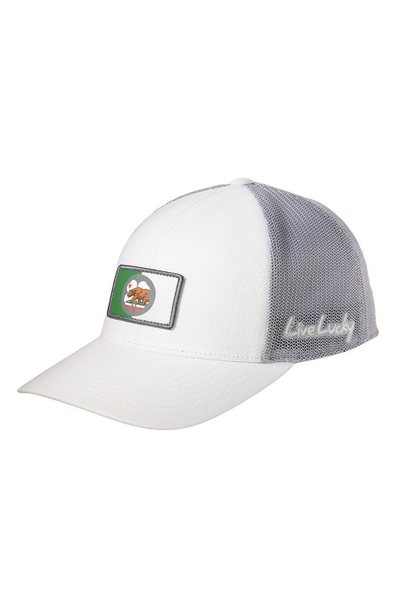 Black Clover California Shield Clover Patch Snapback Hat, Main, color,