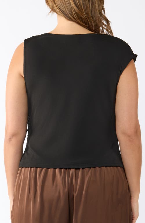Estelle Dune Cowl Neck Sleeveless Top In Black