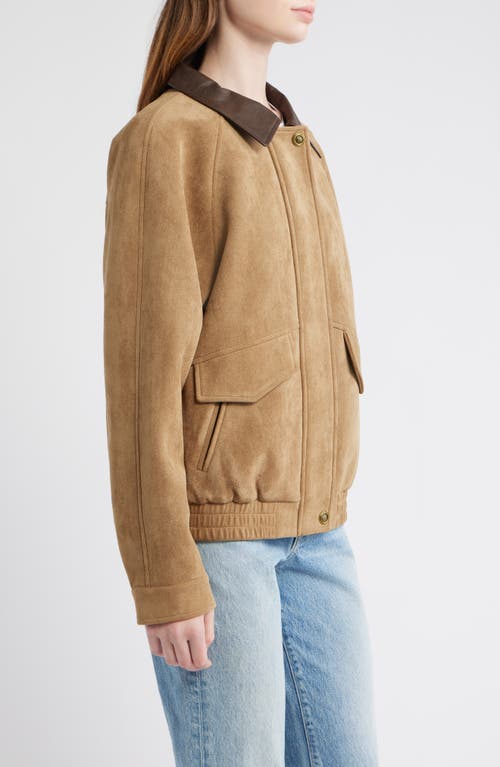 Thread & Supply Faux Suede Chore Coat In Brown