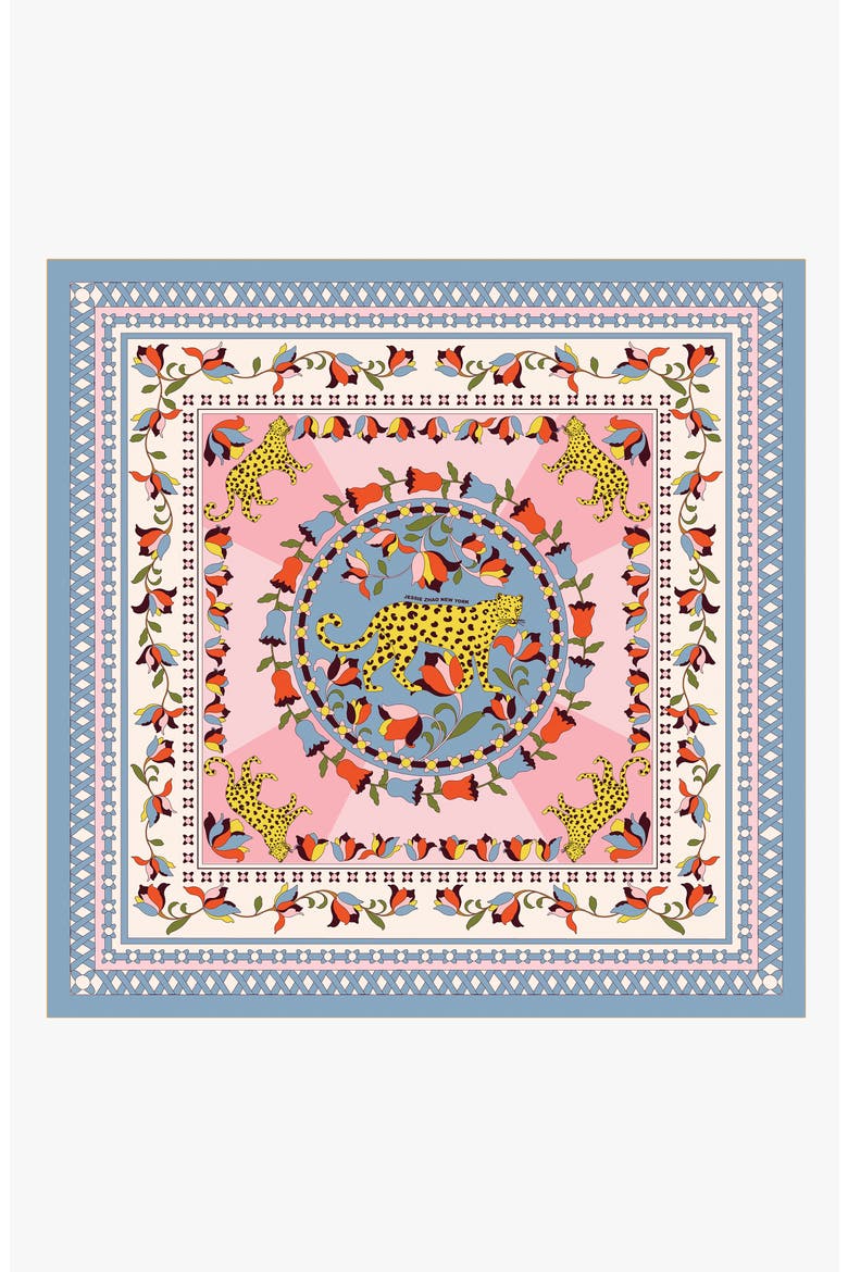 Double Sided Silk Scarf of Tropical Love, Alternate, color, Orange