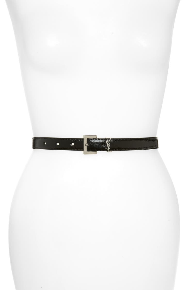 Saint Laurent YSL Leather Belt, Main, color,