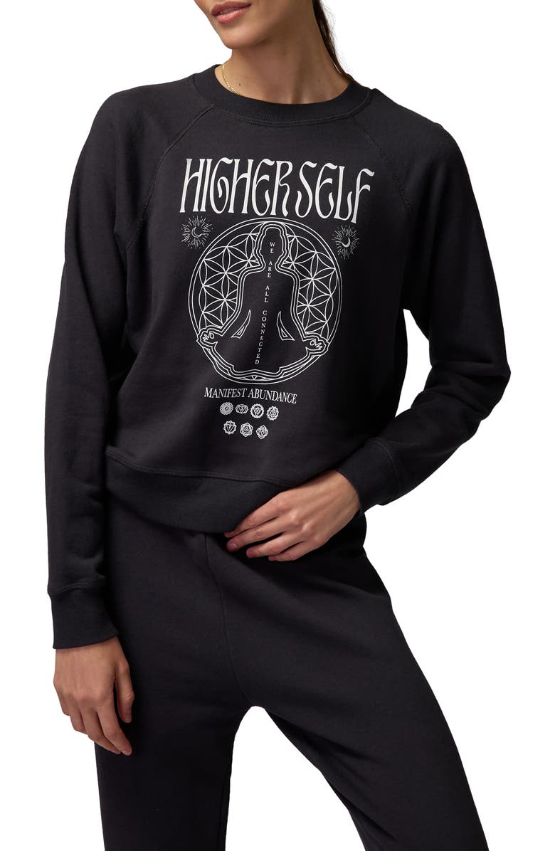 Spiritual Gangster Higher Self Long Sleeve Cotton & Modal Graphic Sweatshirt, Main, color, 