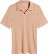 Johnston & Murphy Linen Blend Johnny Collar Polo