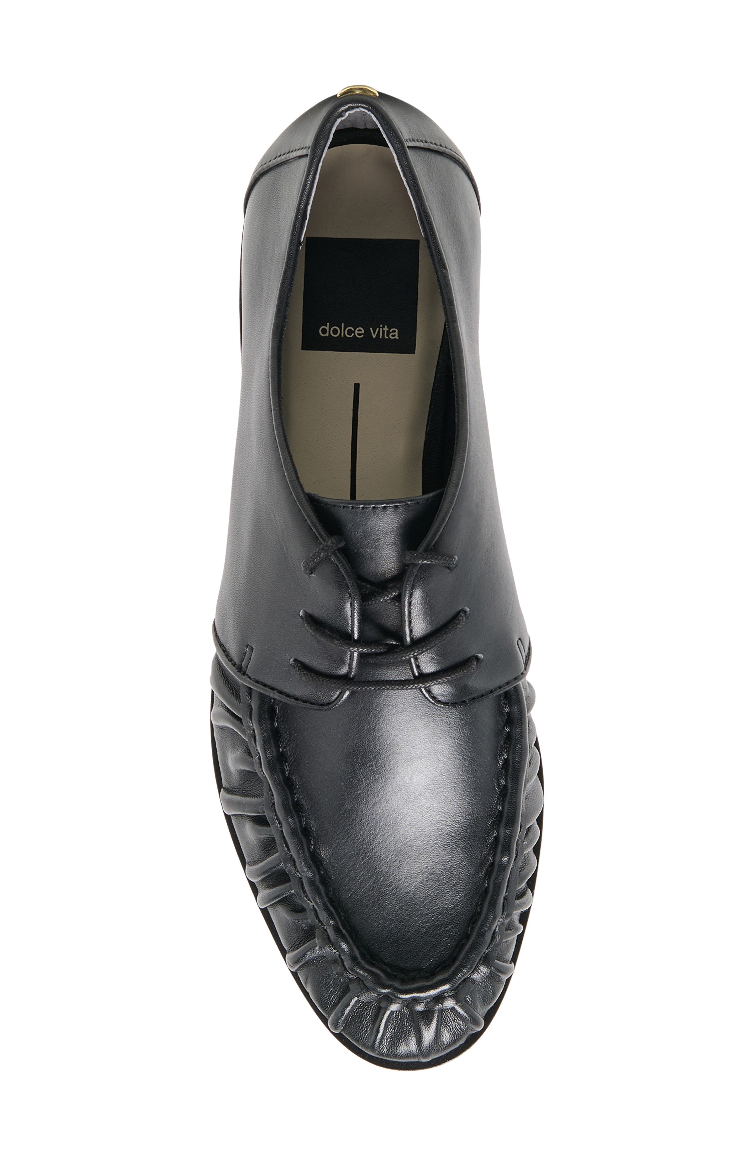Banks Lace-Up flat, Alternate, color, BLACK LEATHER