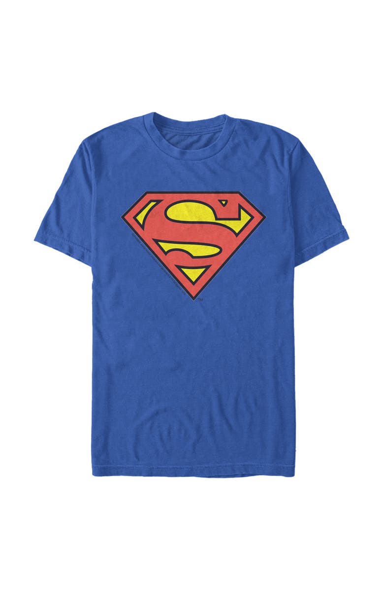 SUPERMAN Men's Superman Logo Classic Graphic T-Shirt, Alternate, color, Royal Blue: Classic
