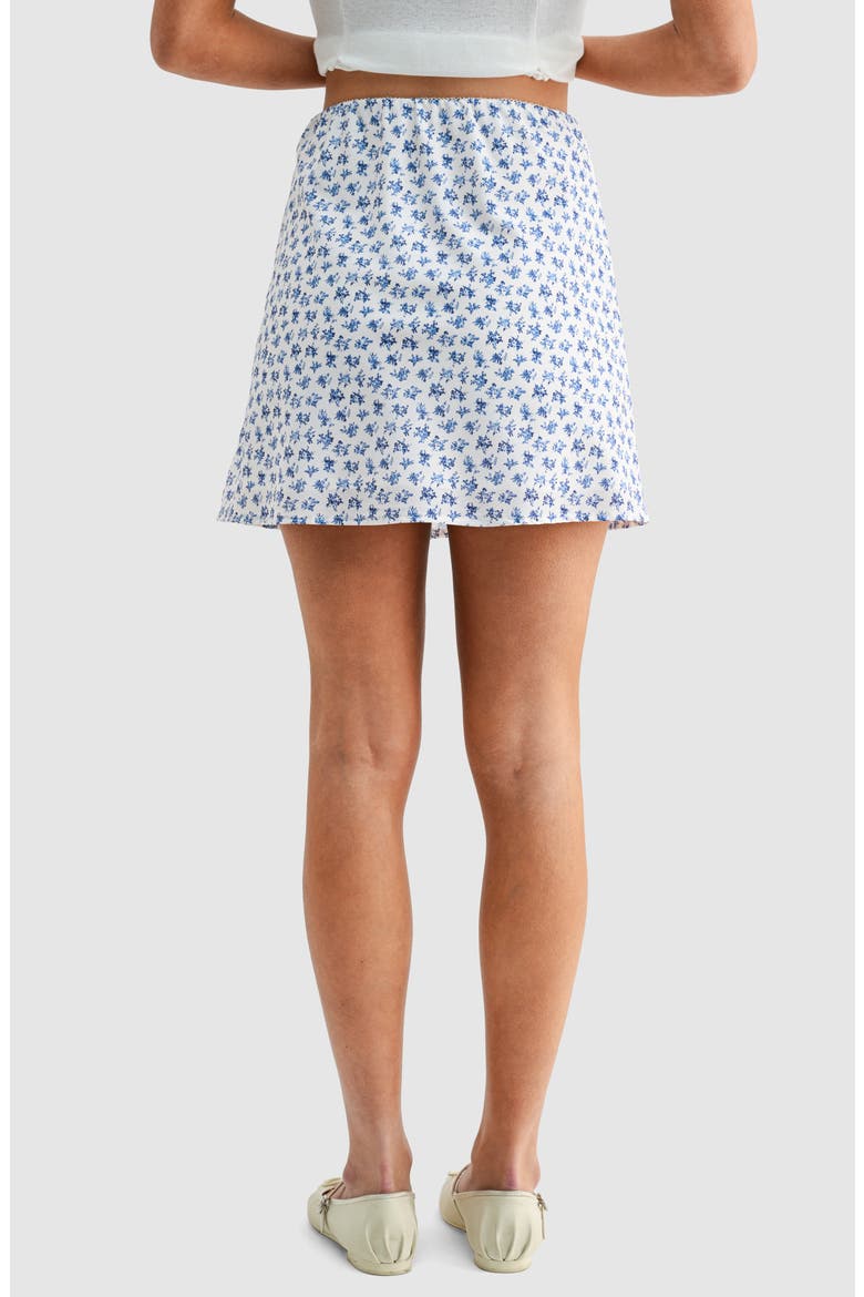 Floral Miniskirt, Alternate, color, IVORY BLUE