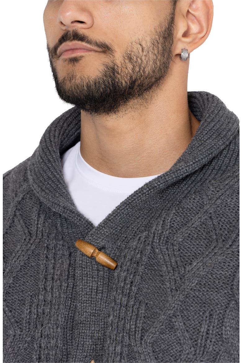 Shawl Collar Cable Knit Cardigan, Alternate, color, CHARCOAL