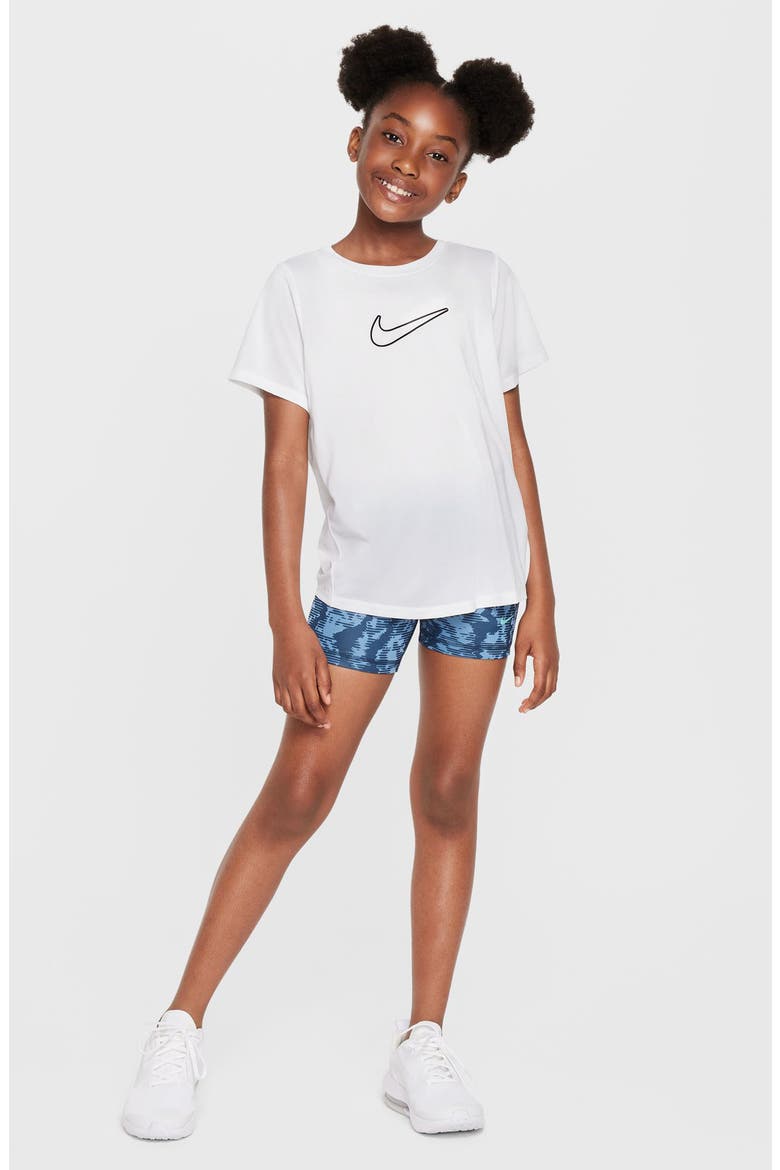 Kids' Swoosh Graphic T-Shirt, Alternate, color, WHITE/ BLACK