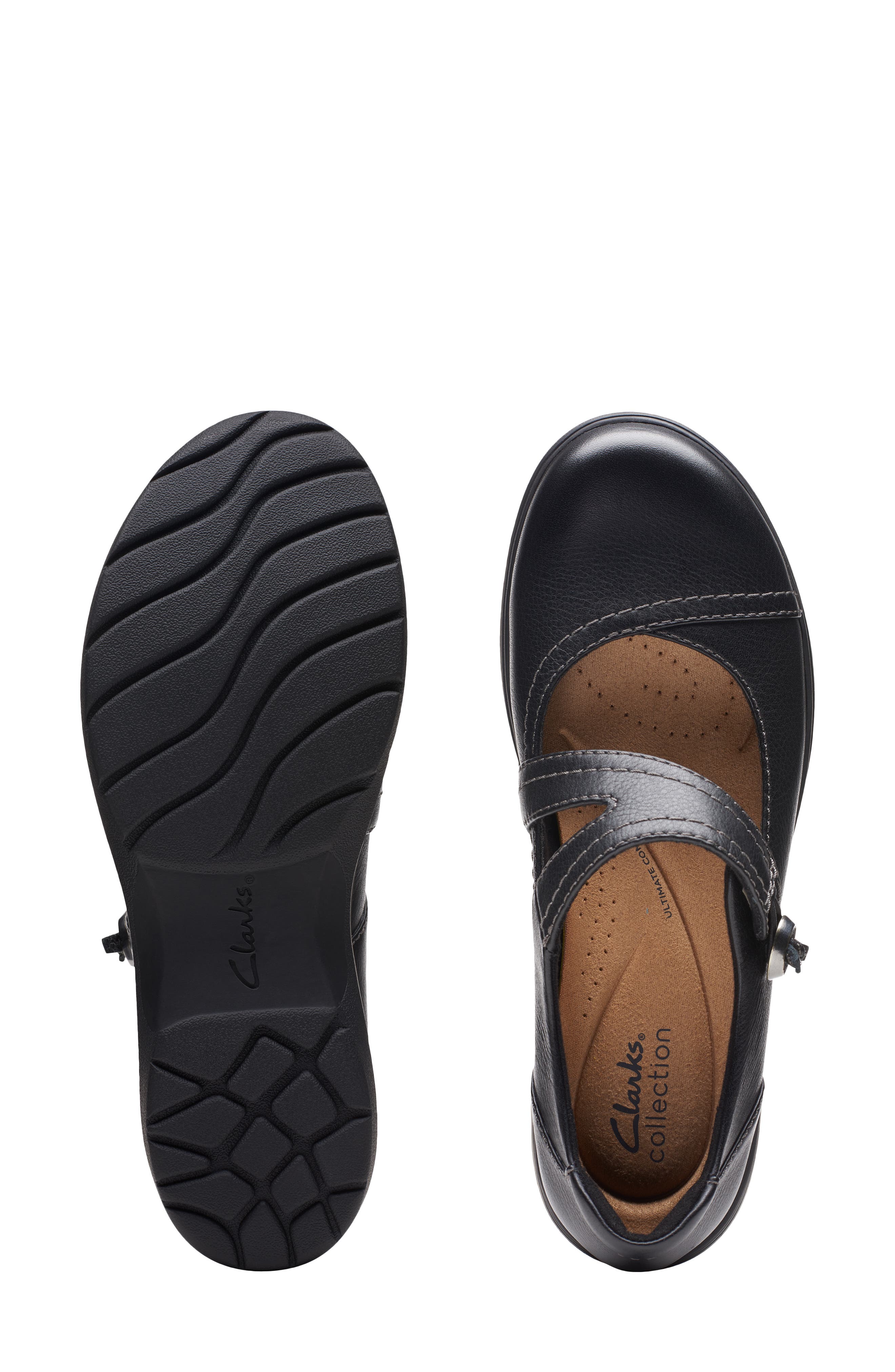 Clarks<sup>®</sup> Carleigh Jane Shoe, Alternate, color, Black Leather
