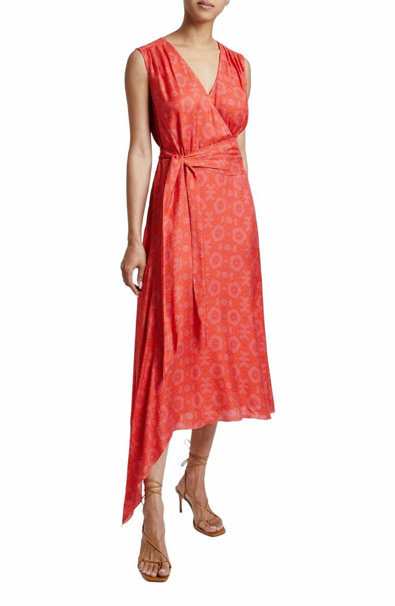 Santorelli VELIA Sleeveless Faux-Wrap Asymmetric Dress, Alternate, color, 