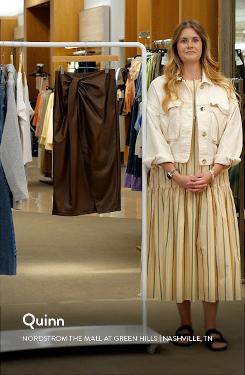Wrap Front Faux Leather Skirt, sales video thumbnail