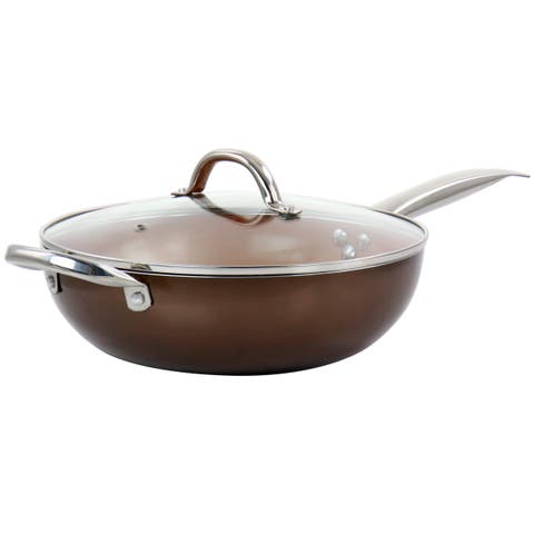 Copper Pan Cooking Excellence 3.5 Quart Aluminum Nonstick Saute Pan