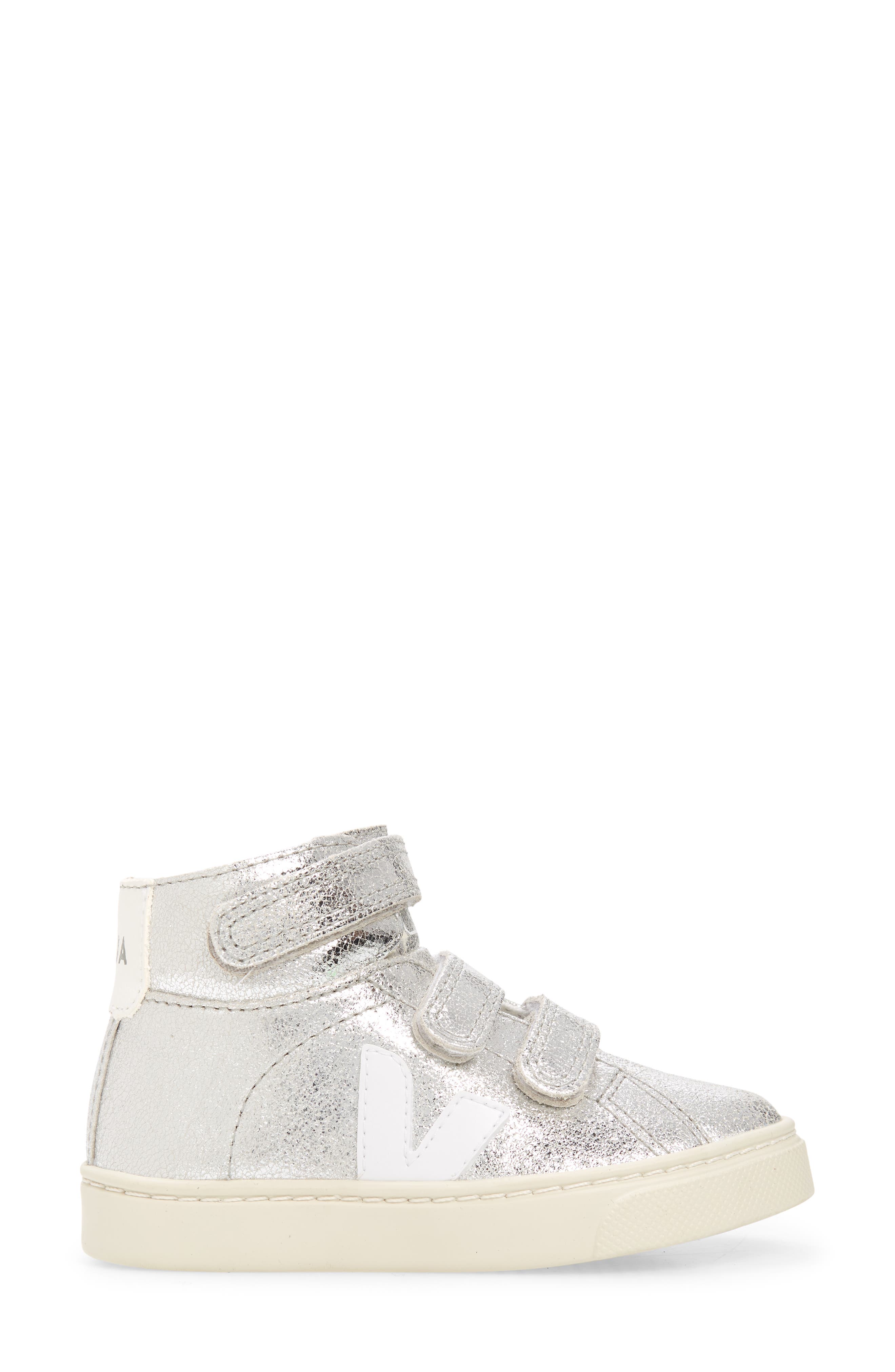 Esplar Genuine Shearling Lined High Top Sneaker, Alternate, color, SILVER WHITE