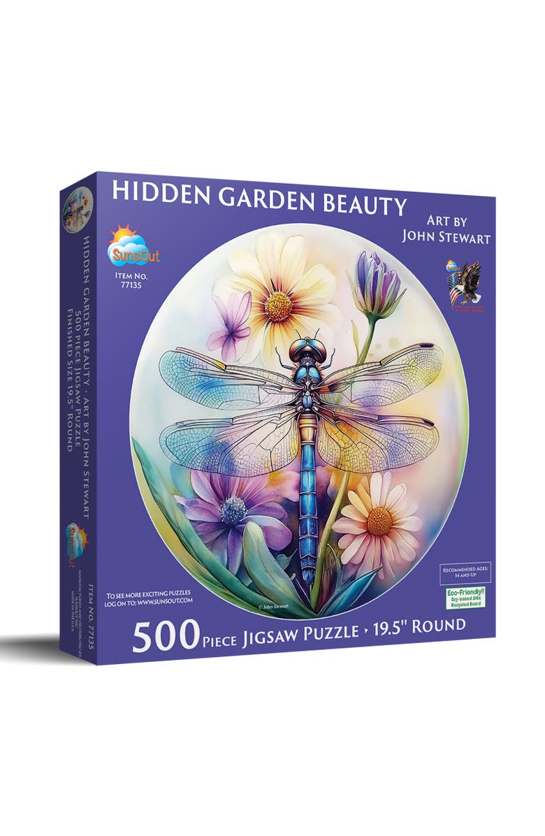 Sunsout Hidden Garden Beauty 500 piece Jigsaw Puzzle for Adults Round, Main, color, Multicolor