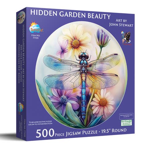 Hidden Garden Beauty 500 piece Jigsaw Puzzle for Adults Round
