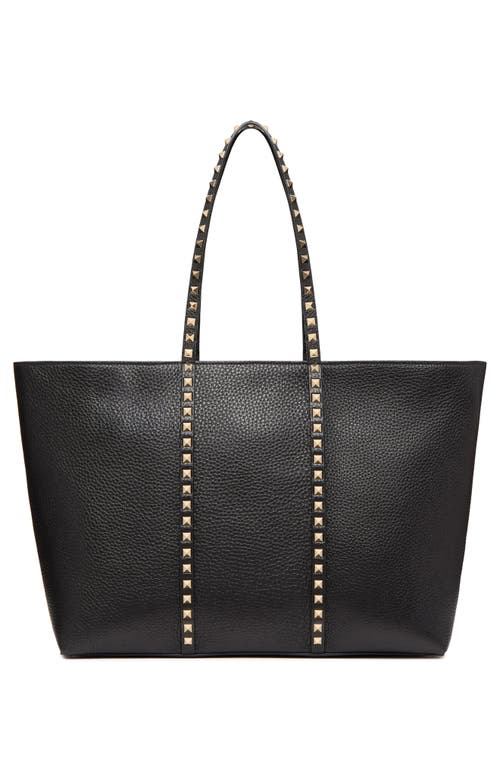 Valentino Rockstud Medium Shopping Bag In Black