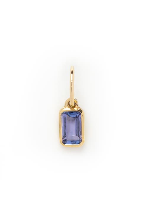 Solid 9K Gold 
Baguette Cut Birthstone Charm