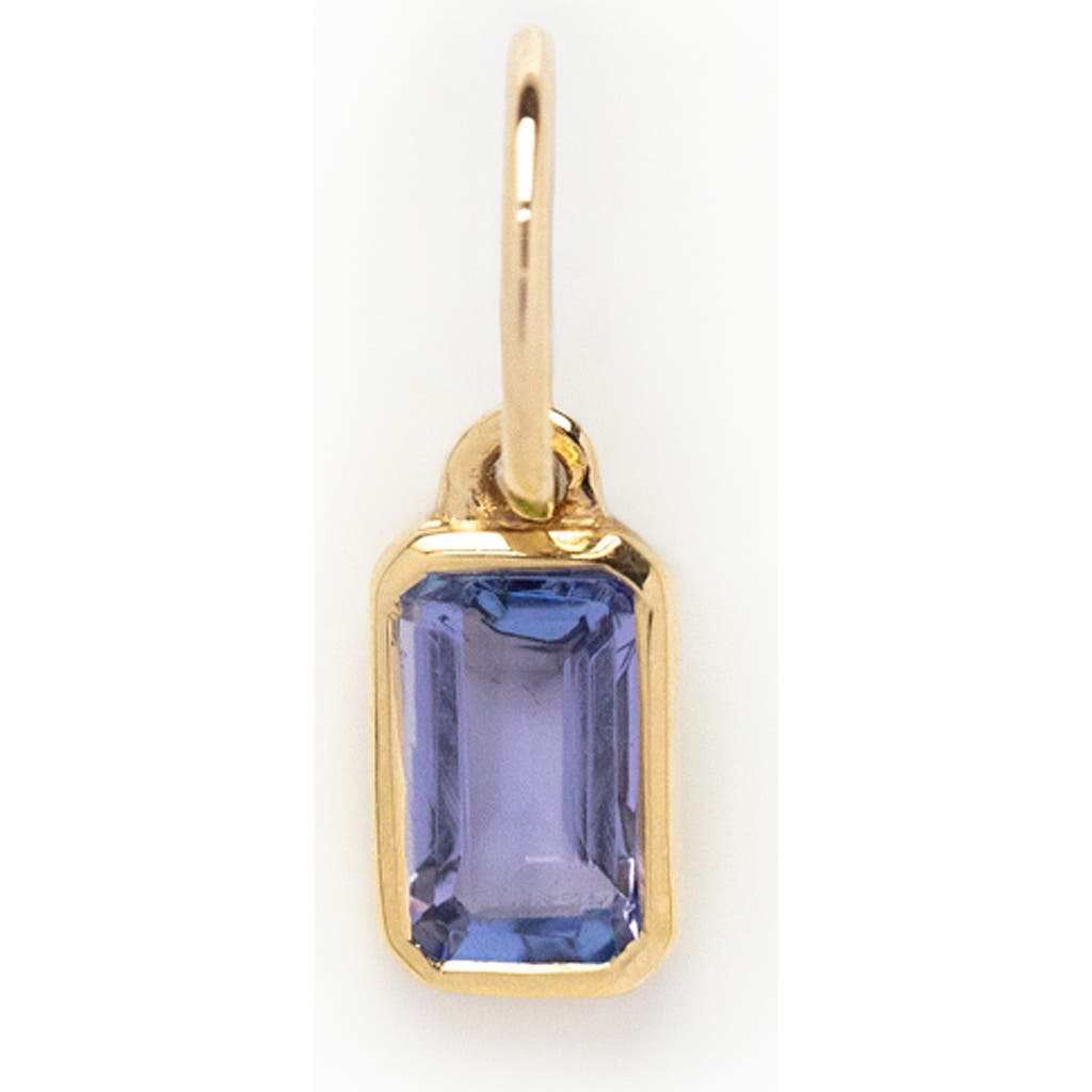 Local Eclectic Baguette Cut Birthstone Charm In Purple