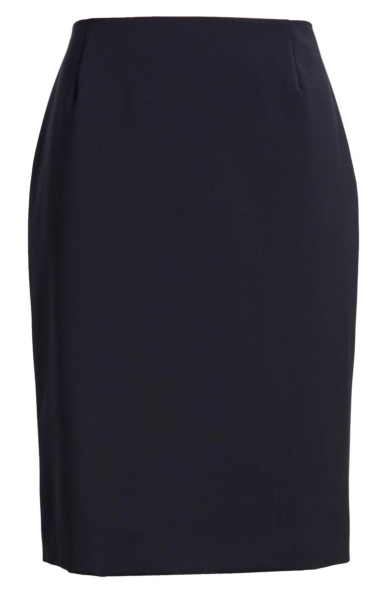 BOSS Vileah Virgin Wool Pencil Skirt, Alternate, color, Dark Blue