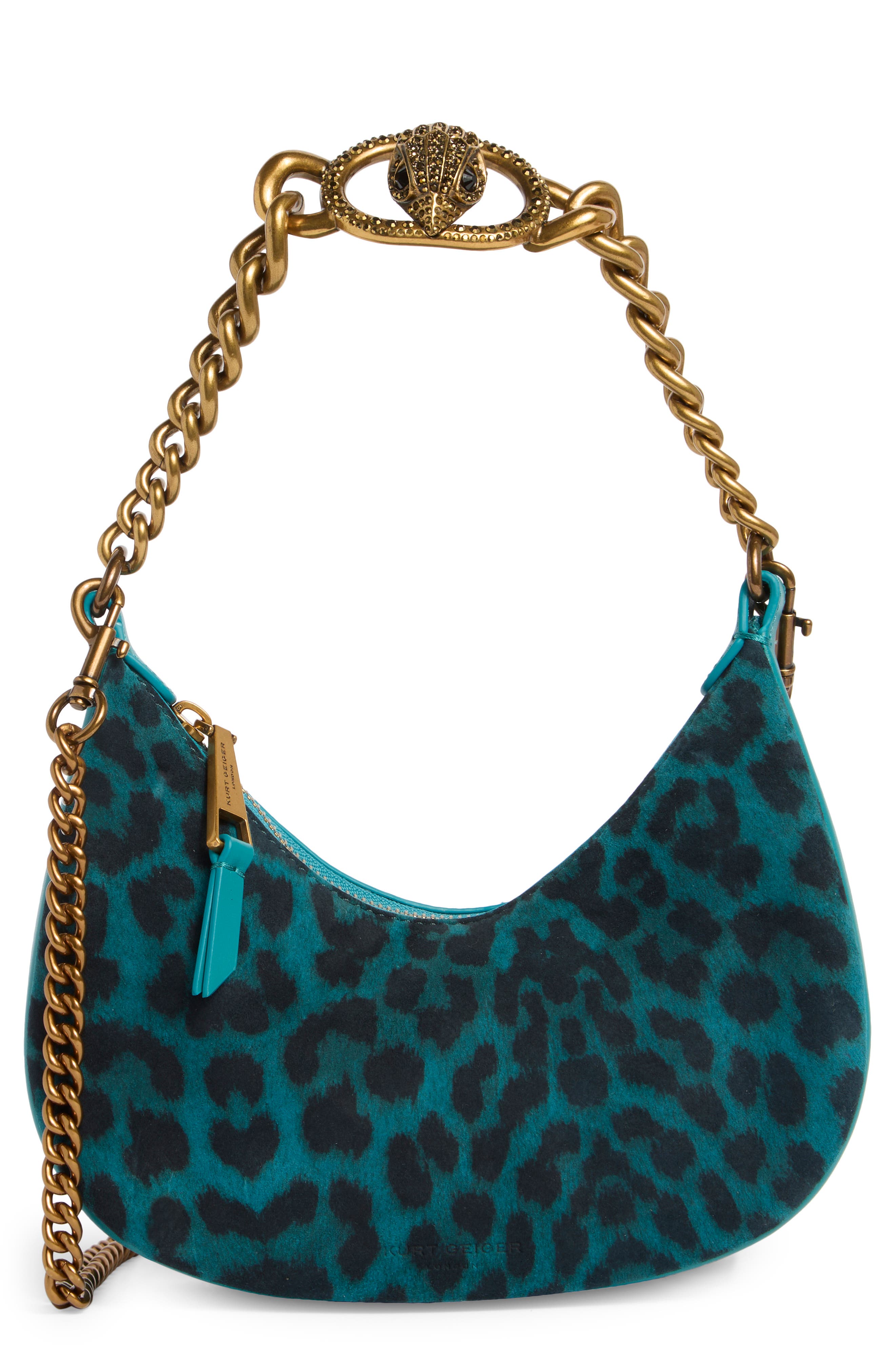 Kurt Geiger London Small Chelsea Chain Hobo Bag, Main, color, Blue Other