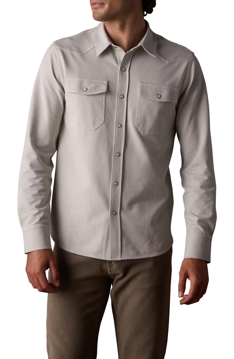 The Normal Brand Tentoma Cotton Stretch Twill Snap-Up Western Shirt, Main, color, Dawn Blue