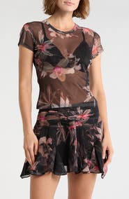AllSaints Ellie Floral Mesh T-Shirt