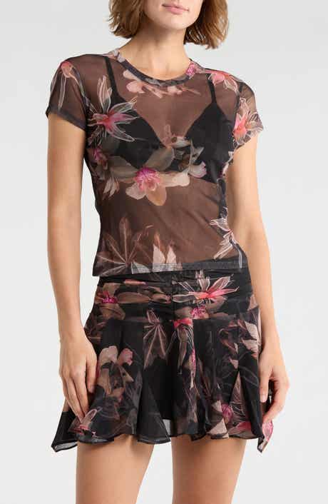 AllSaints Ellie Floral Mesh T-Shirt