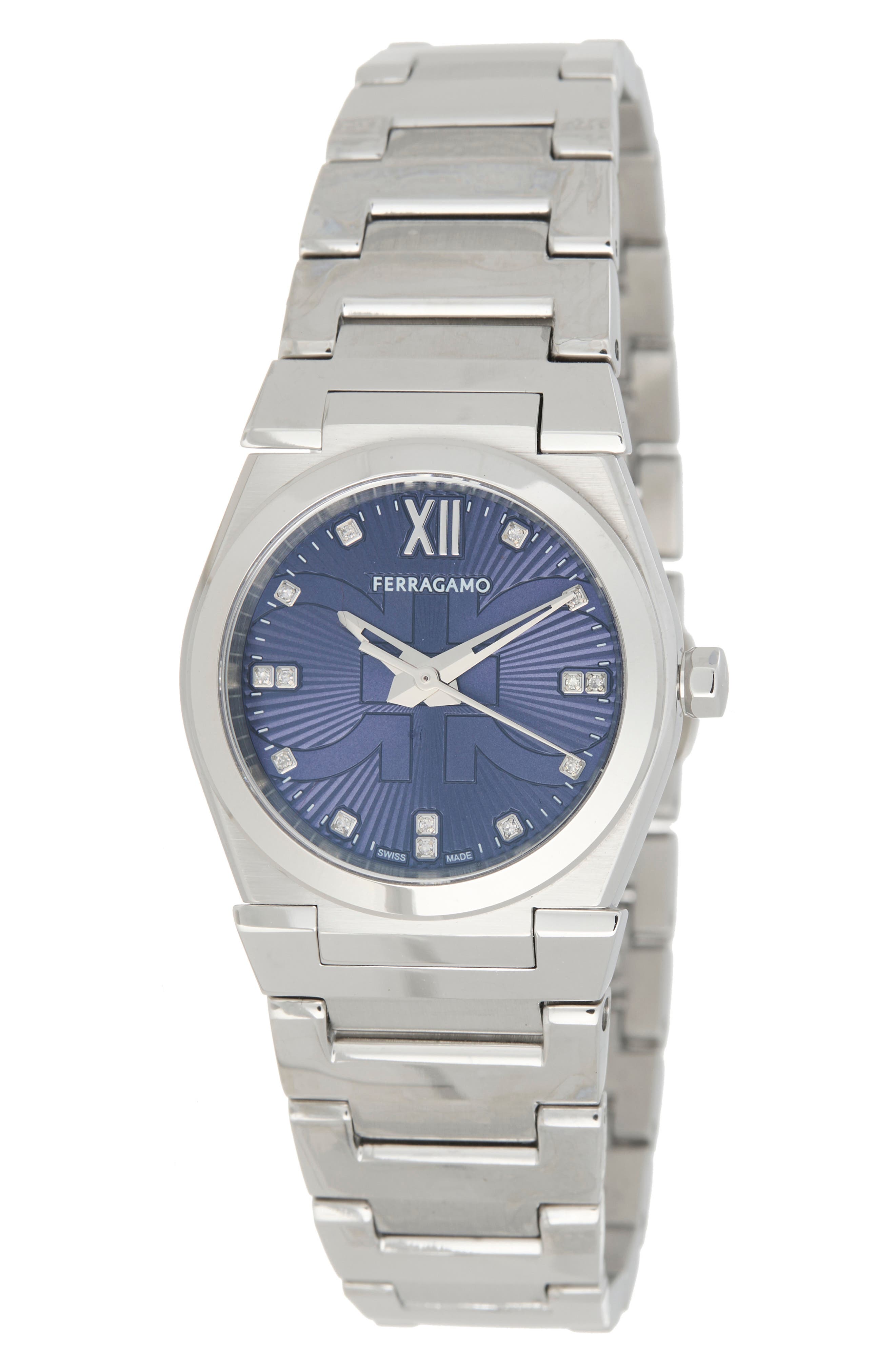 FERRAGAMO Vega Holiday Capsule Diamond Dial Bracelet Watch, 28mm