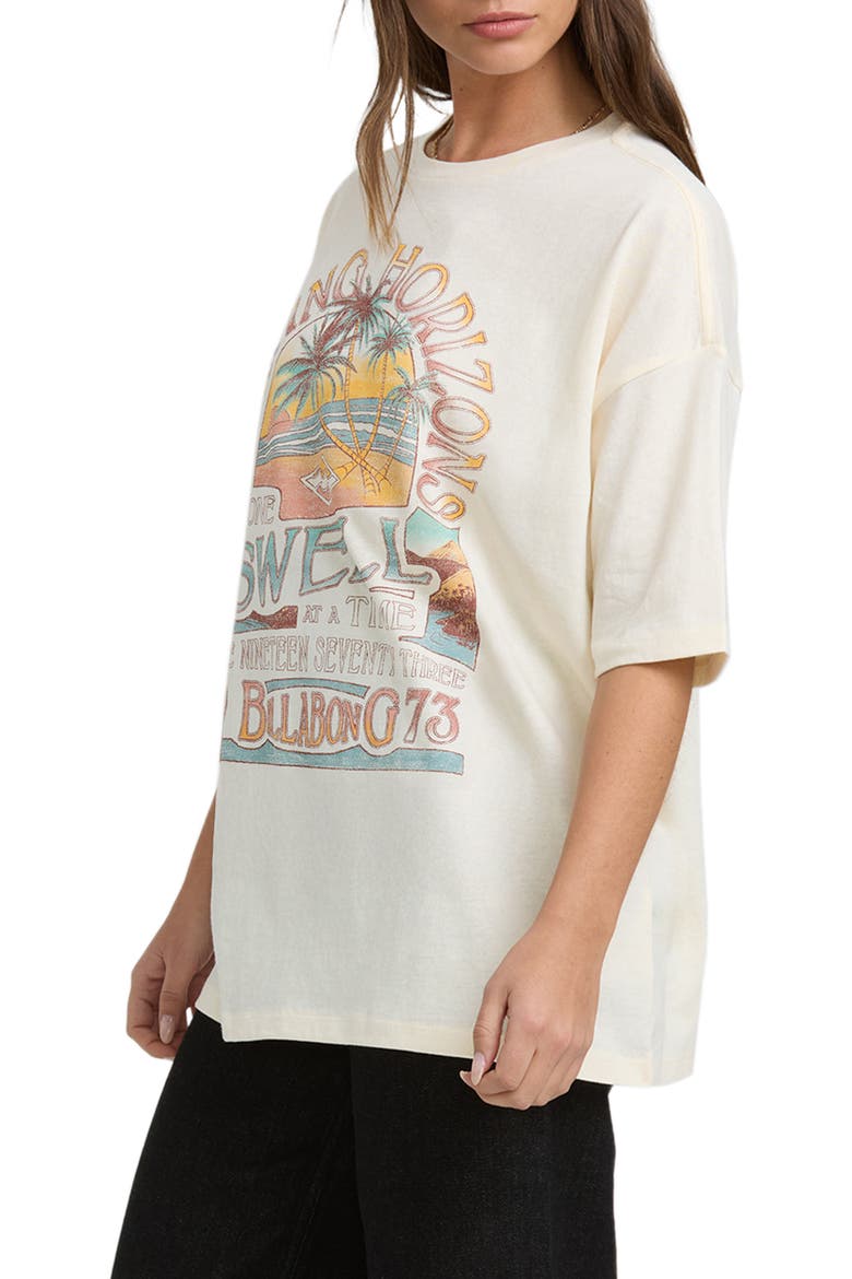 The Sun Rises Oversize Cotton Graphic T-Shirt, Alternate, color, WHITE CAP
