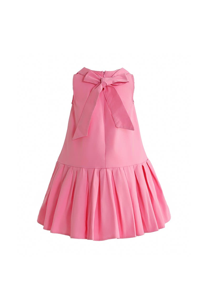 Zariah Bow Back Pleated Dress, Alternate, color, Pink